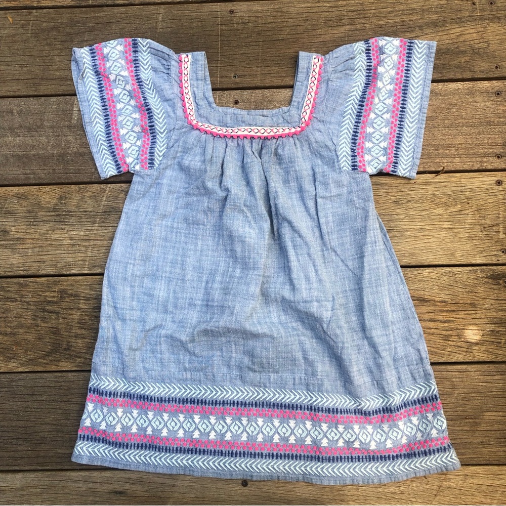Cat and Jack indigo cotton party dress with embroidery